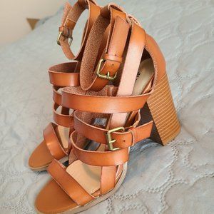 Brown Strappy Heels- never worn